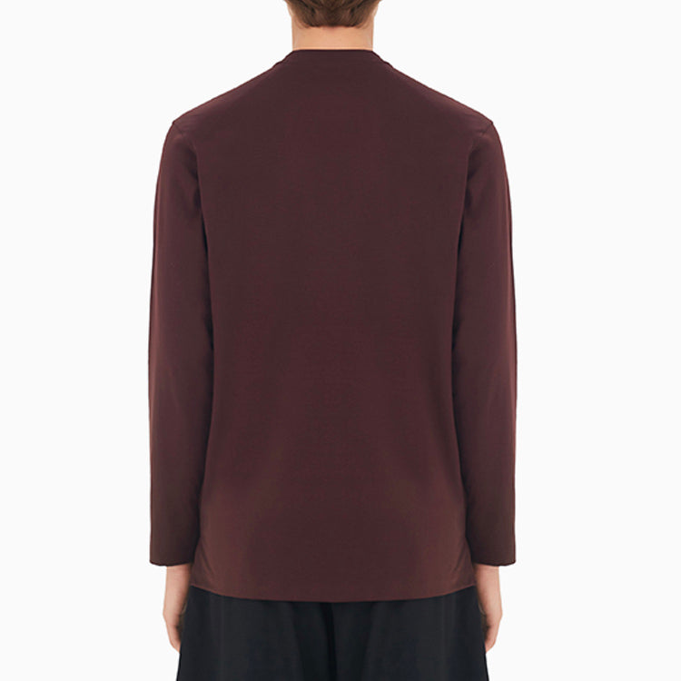 Men's Y-3 Casual Logo Solid Color Long Sleeves Red T-Shirt GK4515