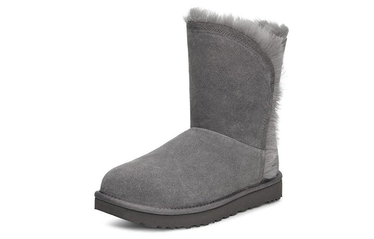 (WMNS) UGG Classic Short Fluff High-Low Fleece Lined Gray 1103746-CHRC