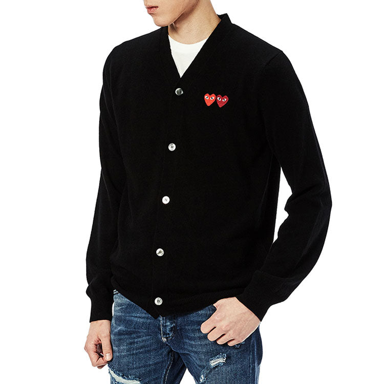 COMME des GARCONS PLAY Cardigan With Double Emblems 'Black' AZ-N058-051-1