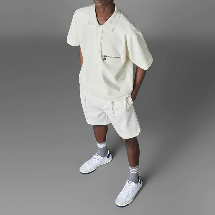 adidas Blue Version Tie-Break Polo Shirt 'Beige' HM2347