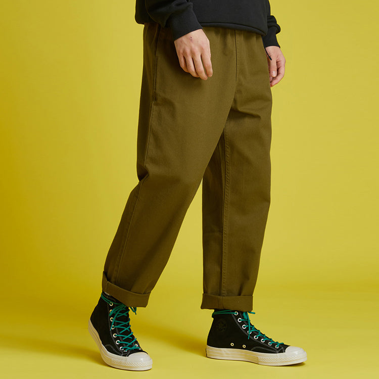 Converse Woven Straight-Leg Tapered Casual Pants Asia Sizing 'Dark Moss Green' 10021101-A04
