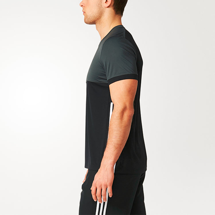 adidas Round Neck Sports Short Sleeve Gray Black AJ5444