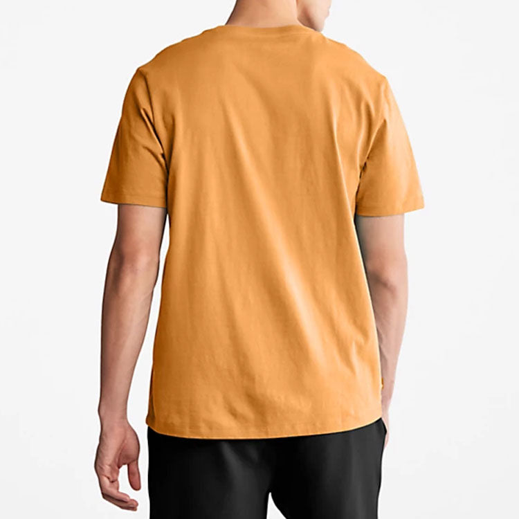 Timberland Printing Casual Round Neck Short Sleeve Couple Style Yellow A2AJ1-P57