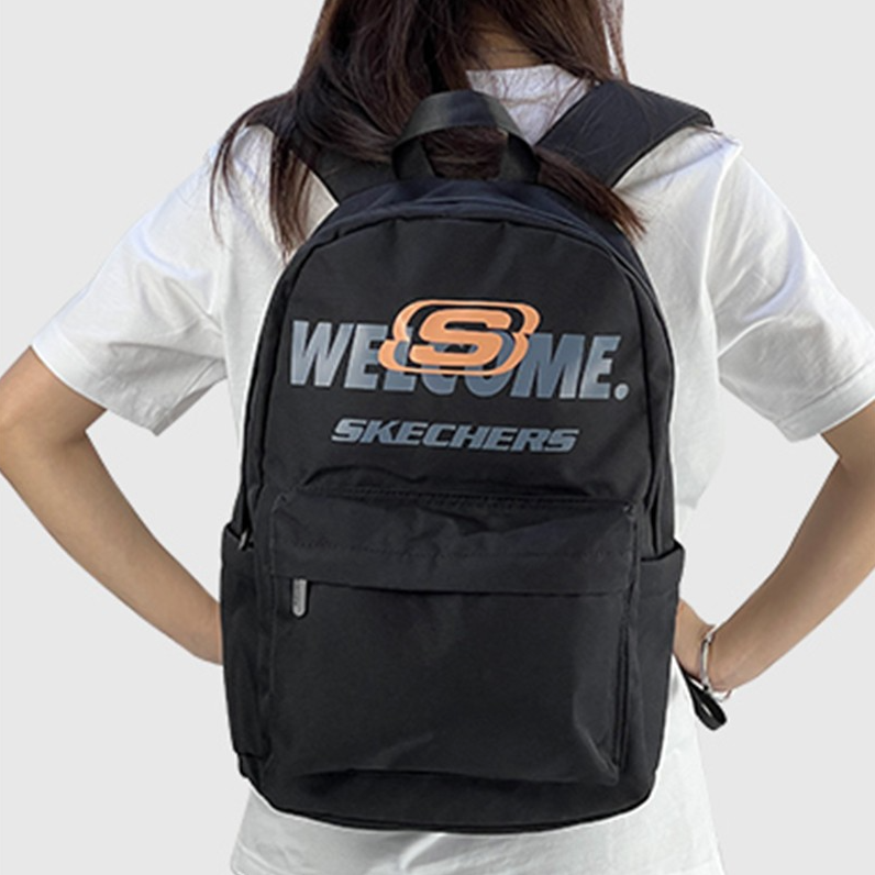 Skechers Scolor Logo Printed Backpack 'Black Gold Grey' L122U177-0018