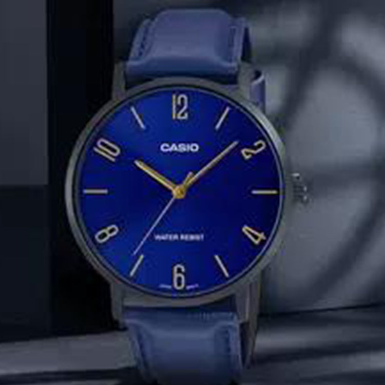 Casio Dress Classic Minimalistic Analog Steel Strap Watch 'Blue Black' MTP-VT01B-2B