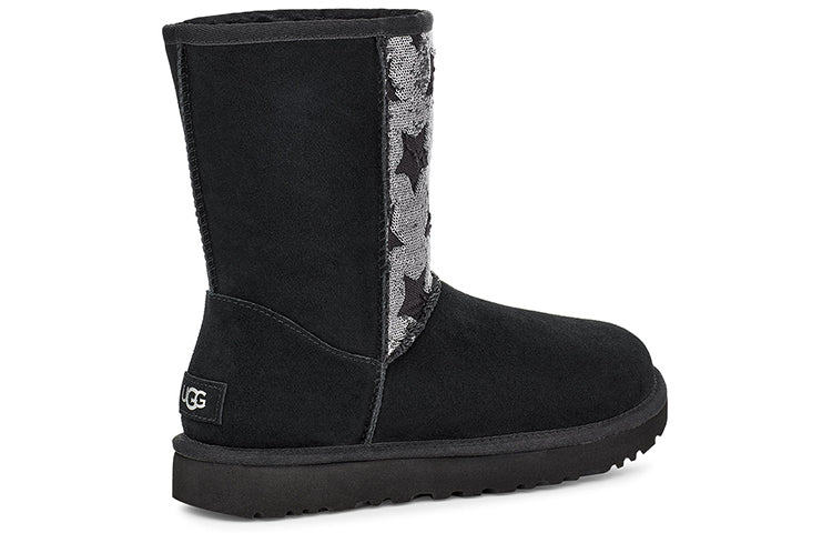 (WMNS) UGG Classic Short Sequin Stars Black 1111029-BLK