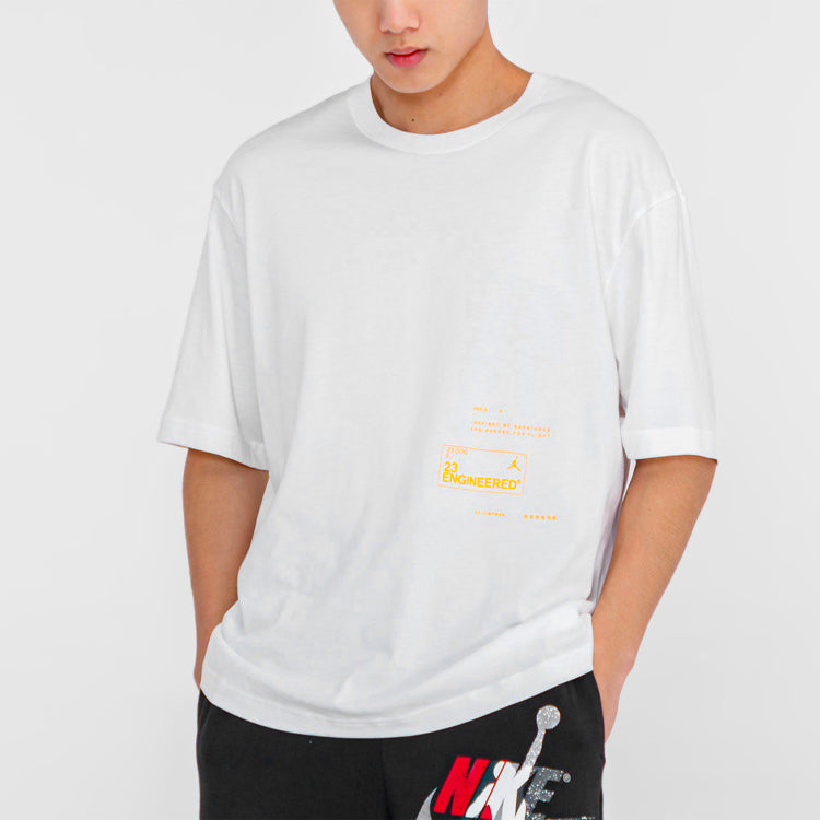 Air Jordan 23 Engineered Alphabet Printing Short Sleeve White CD5601-100