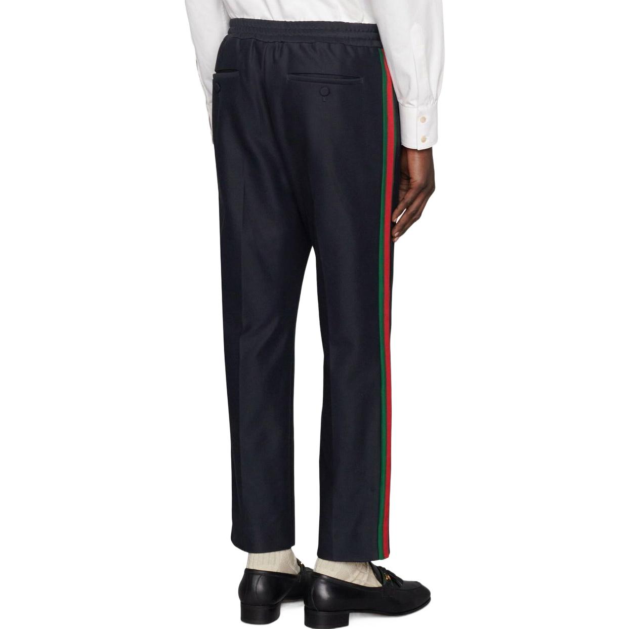 Gucci Cotton Trouser With Web 'Navy Blue' 668500-Z8AQZ-4433