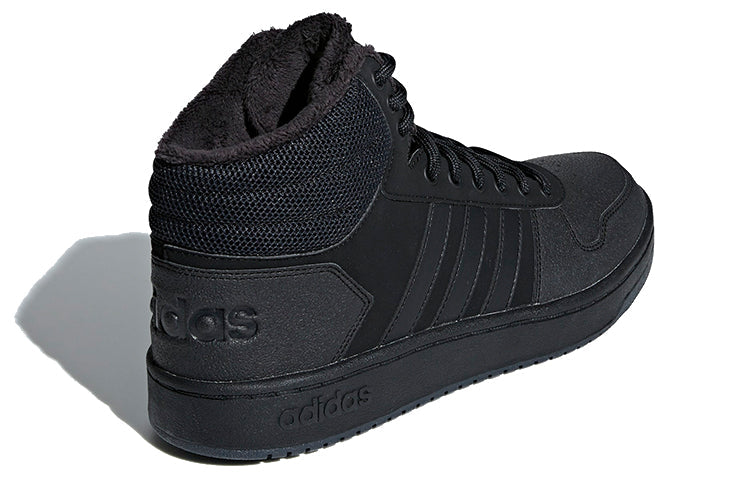 adidas Hoops 2.0 Mid Tumbled Stripes 'Triple Black' B44621