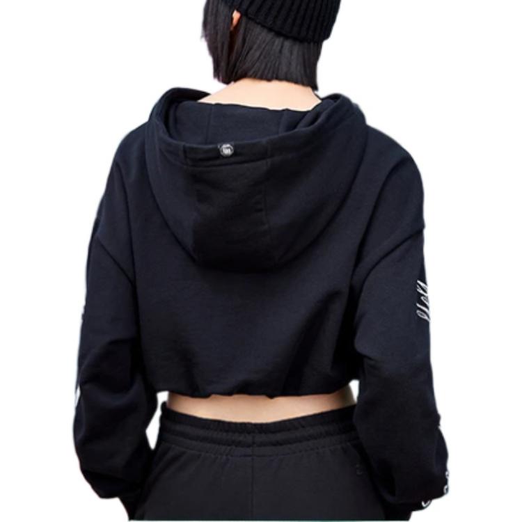 (WMNS) Li-Ning BADFIVE Sports Basketball Series Short Pullover Hoodie 'Black' AWDRH68-2