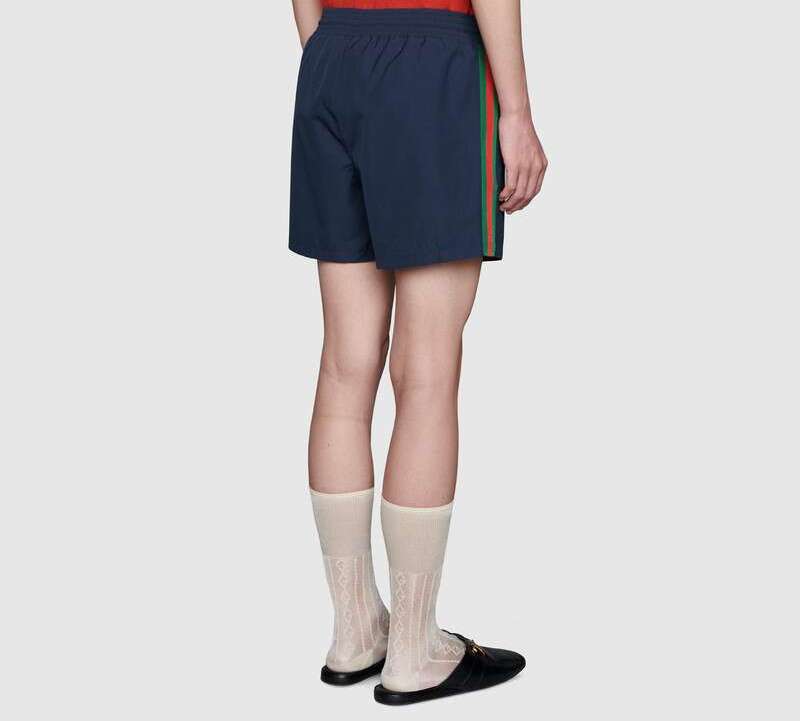 Gucci Ribbon Waterproof Nylon Swimsuit Shorts For Men Navy 599585-XHAB7-4728