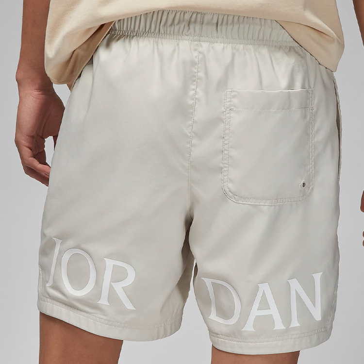 Men's Air Jordan Logo Printing Lacing White Straight Shorts DM1373-104