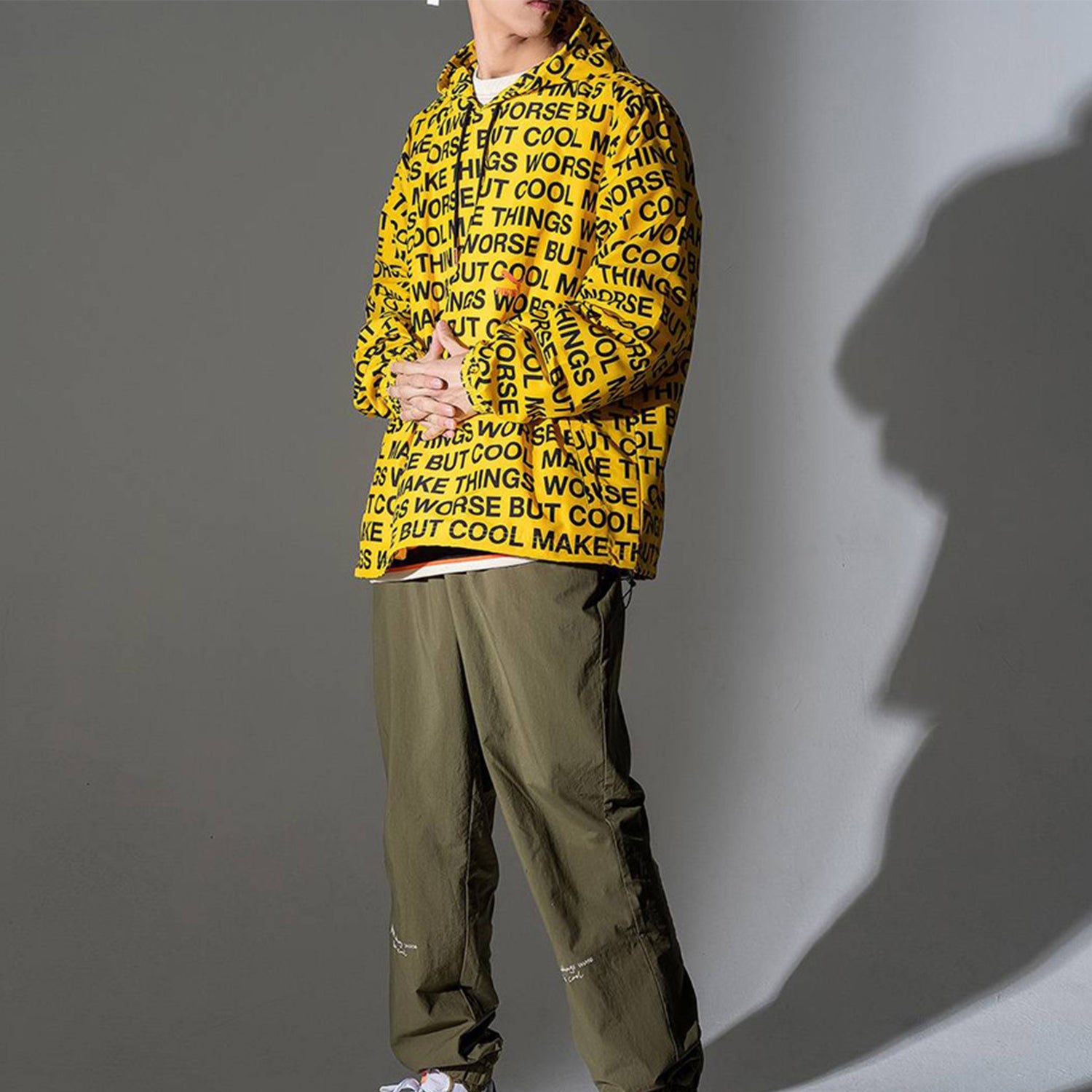 PUMA x RANDOMEVENT AOP Windbreaker 'Lemon Chrome Black' 596660-02