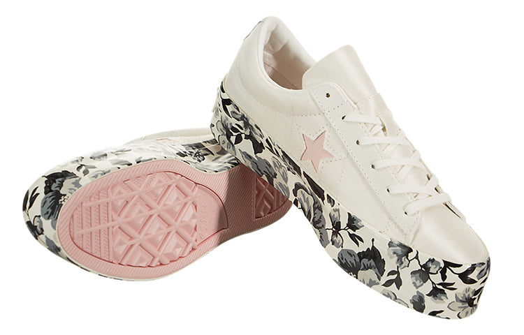 (WMNS) Converse One Star Platform Ox Canvas Shoes White/Black/Pink 561767C