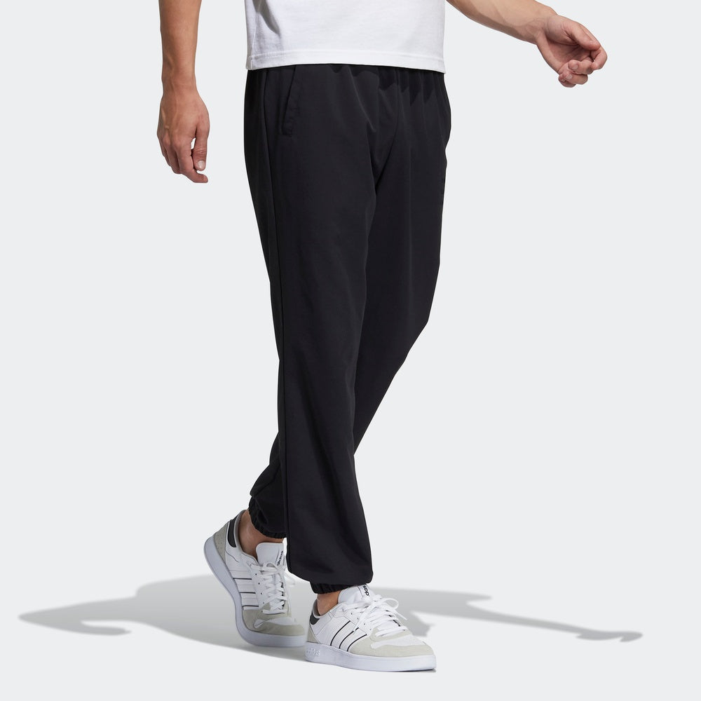 Men's adidas neo Ce C+ Wvn Tp Solid Color Knit Bundle Feet Athletics Sports Pants/Trousers/Joggers Black H14218