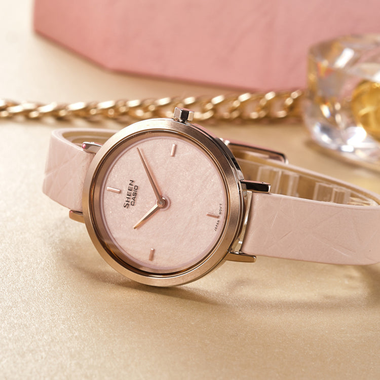 Casio Sheen Minimalistic Business Analog Watch 'Gold Pink' SHE-C150CGL-4AUPFP-PERSON