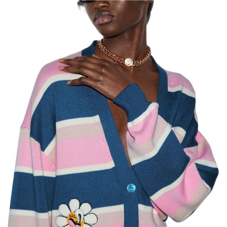 (WMNS) Gucci Striped Cotton Wool Cardigan With Patch 'Multicolor' 782216-XKDZ1-4915