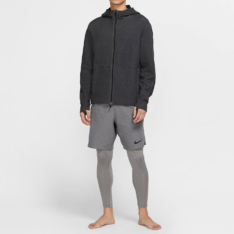 Nike Yoga Full Cardigan Training Hooded Jacket Men's Black CU6261-010