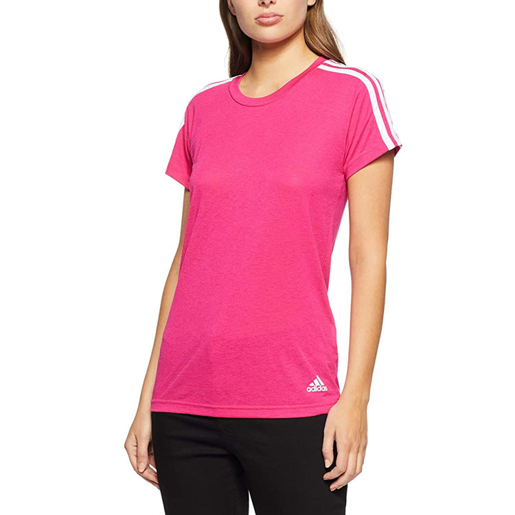 (WMNS) adidas White Stripe Short Sleeve Red CZ5781