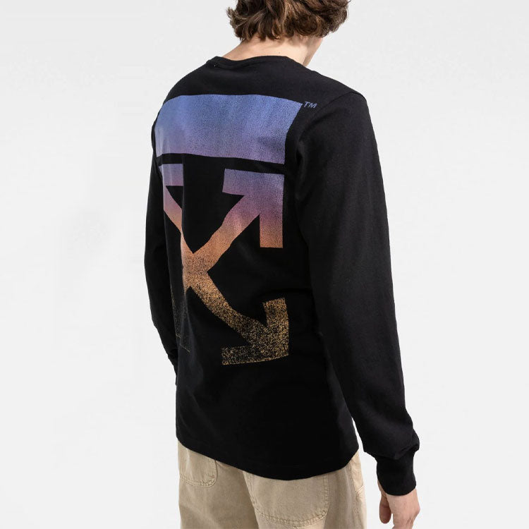 Off-White FW21 Logo Arrow Pattern Round Neck Long Sleeves Black OMAB001F21JER0011084