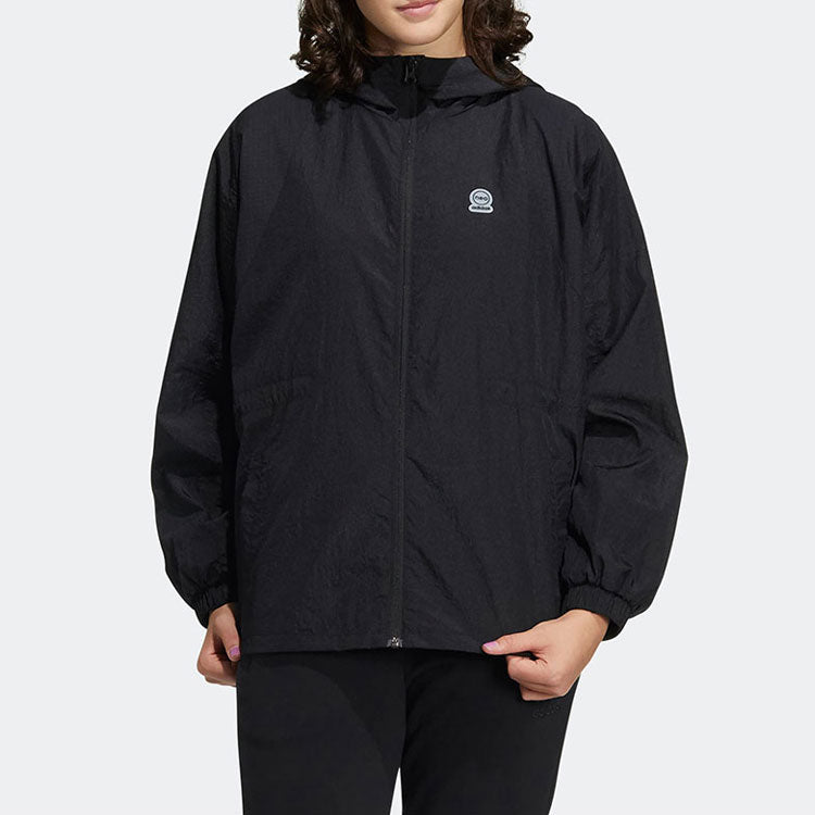 (WMNS) adidas Neo Woven Hooded Training Windbreaker Jackets 'Black' HF7277
