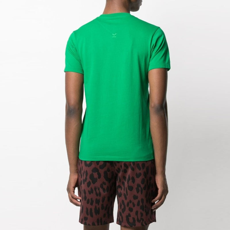 Men's KENZO SS21 Pattern Logo Round Neck Short Sleeve Green FB55TS0034SA-56