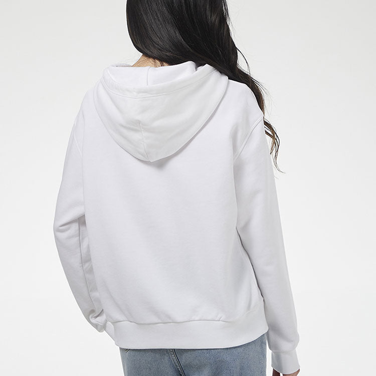 (WMNS) Converse Small logo Long-sleeve Hooded Sweater White 10019442-A12
