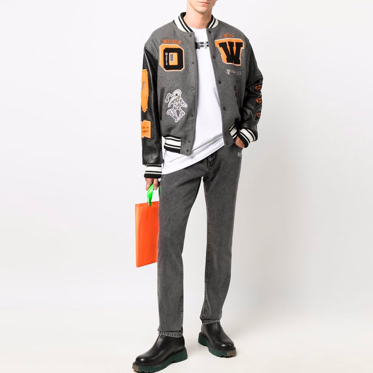 Off-White FW21 logo Printing Short Sleeve Loose Fit White OMAA027F21JER0030110