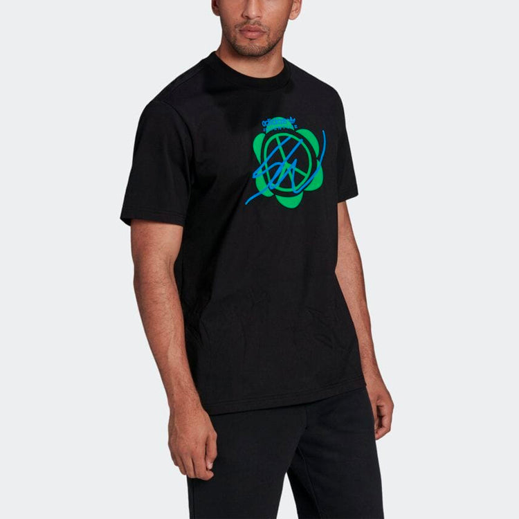 adidas originals Casual Round Neck Printing Short Sleeve Black HI3300