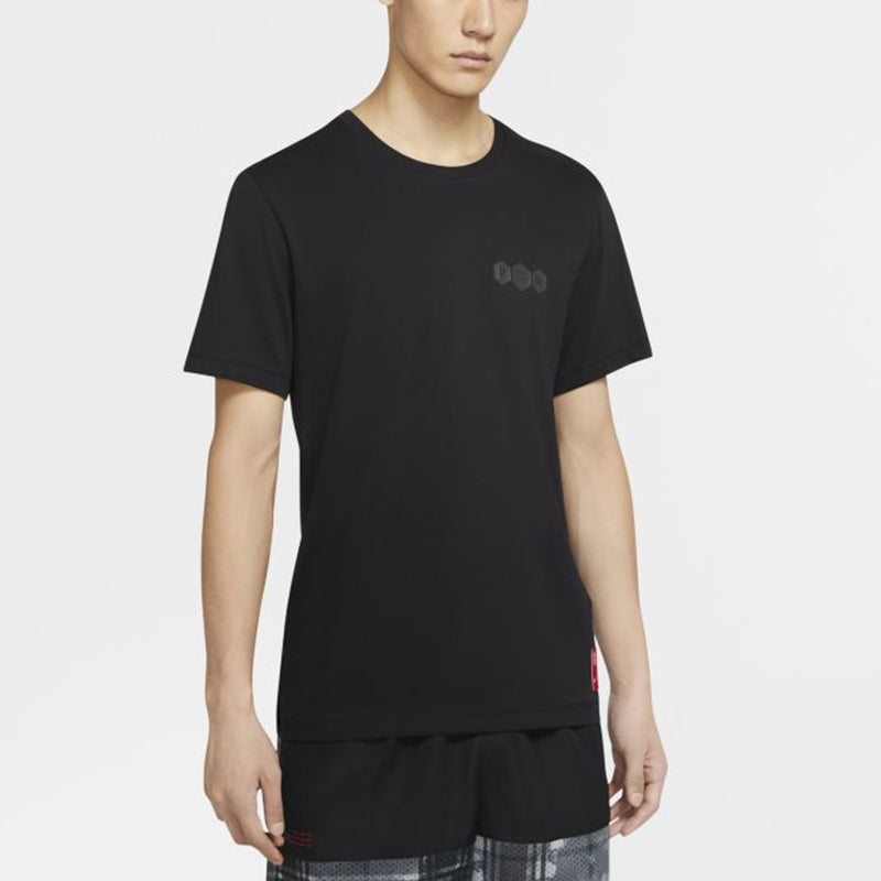 Nike MENS Dri-FIT Kyrie Logo Print Basketball Crew-neck Short Sleeve Black CV2061-010