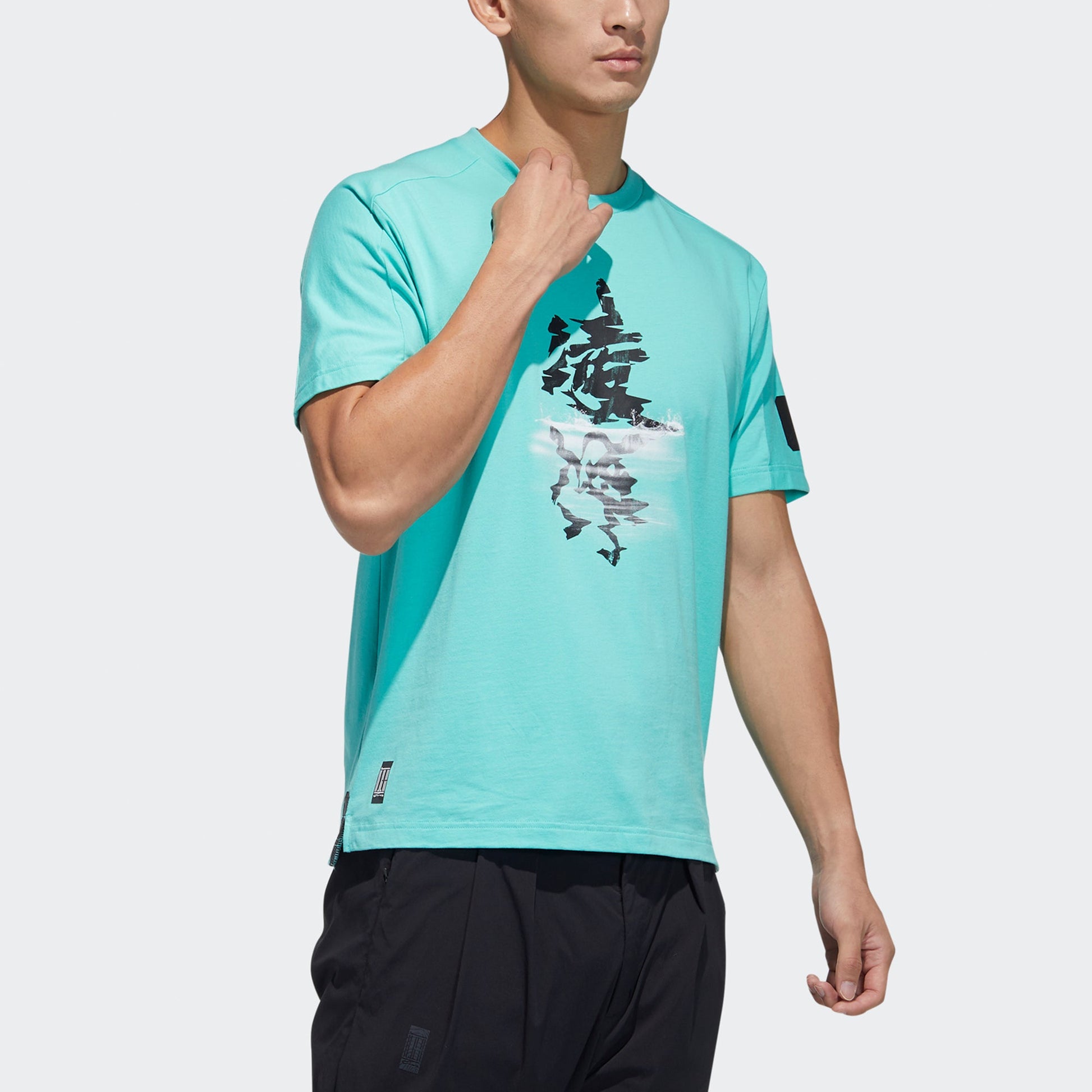 adidas Wj T Gfx Story Casual Sports Round Neck Short Sleeve Green GP0863