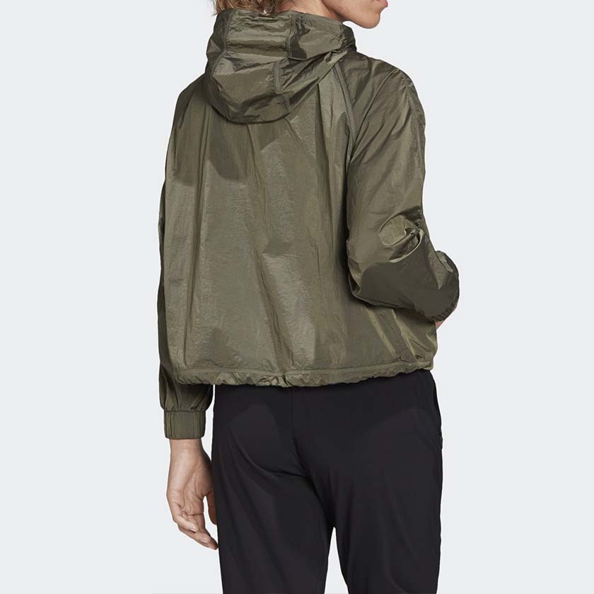(WMNS) adidas Cropped Wind.RDY Windbreaker Jackets 'Oliver Green' FI0586