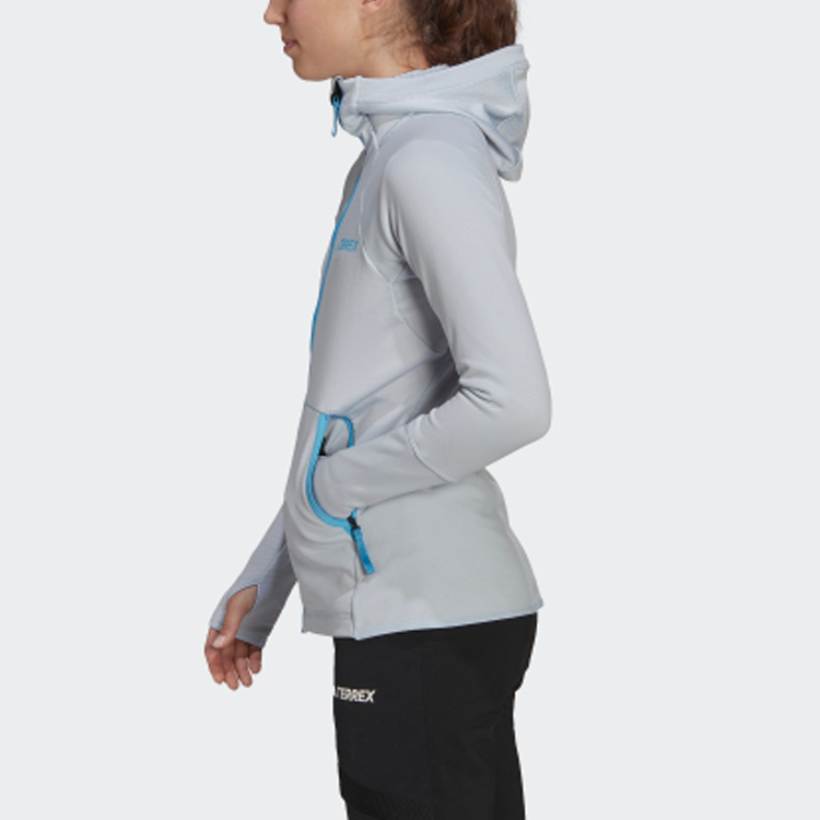 (WMNS) adidas Terrex W Tx Flooce Hdj Reversible Outdoor Sports Hooded Jacket Light Blue H514611