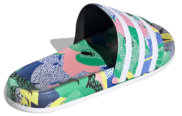 (WMNS) adidas Adilette Flowers Slippers 'Red Blue Pink' FW2529
