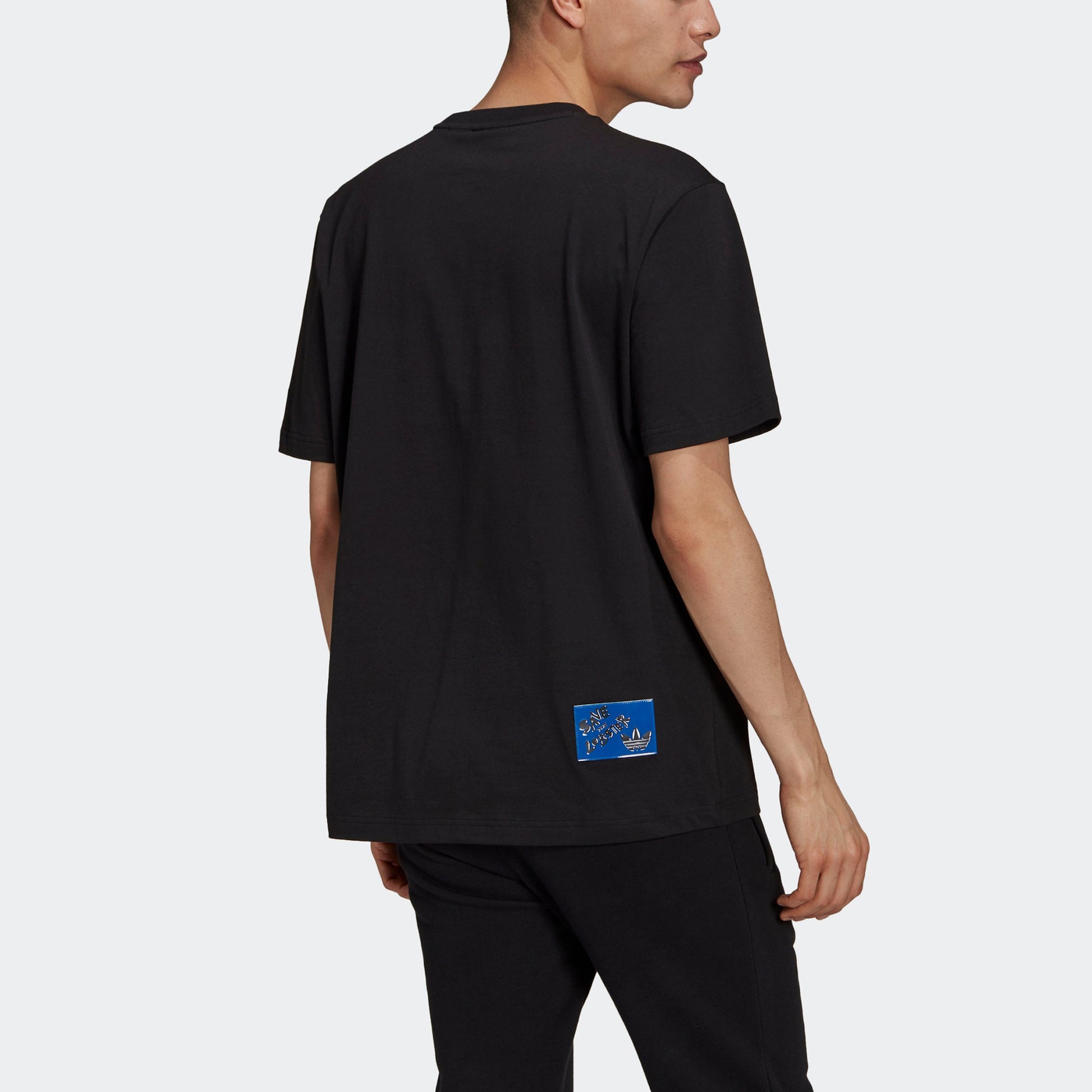 adidas originals Artist Tee Ss Dragon Printing Round Neck Pullover Sports Short Sleeve Black HA4699