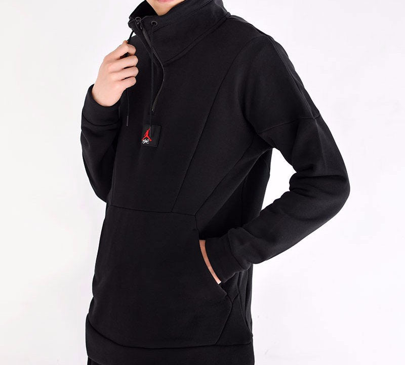 Air Jordan Half Zipper Athleisure Casual Sports Black AV2293-010