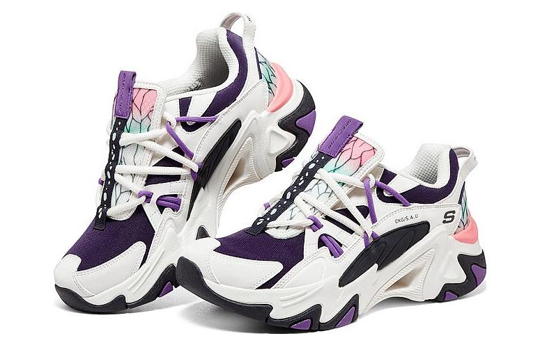 (WMNS) Skechers x Demon Slayer 'White Black Purple' 800005-NTMT