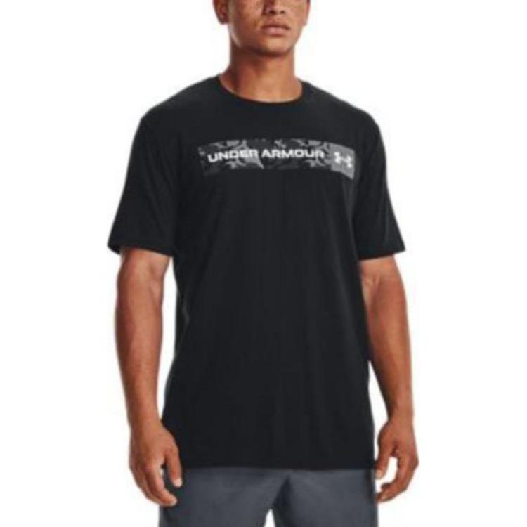 Under Armour Camo Chest Stripe Short Sleeve T-shirt 'Black White' 1376830-001