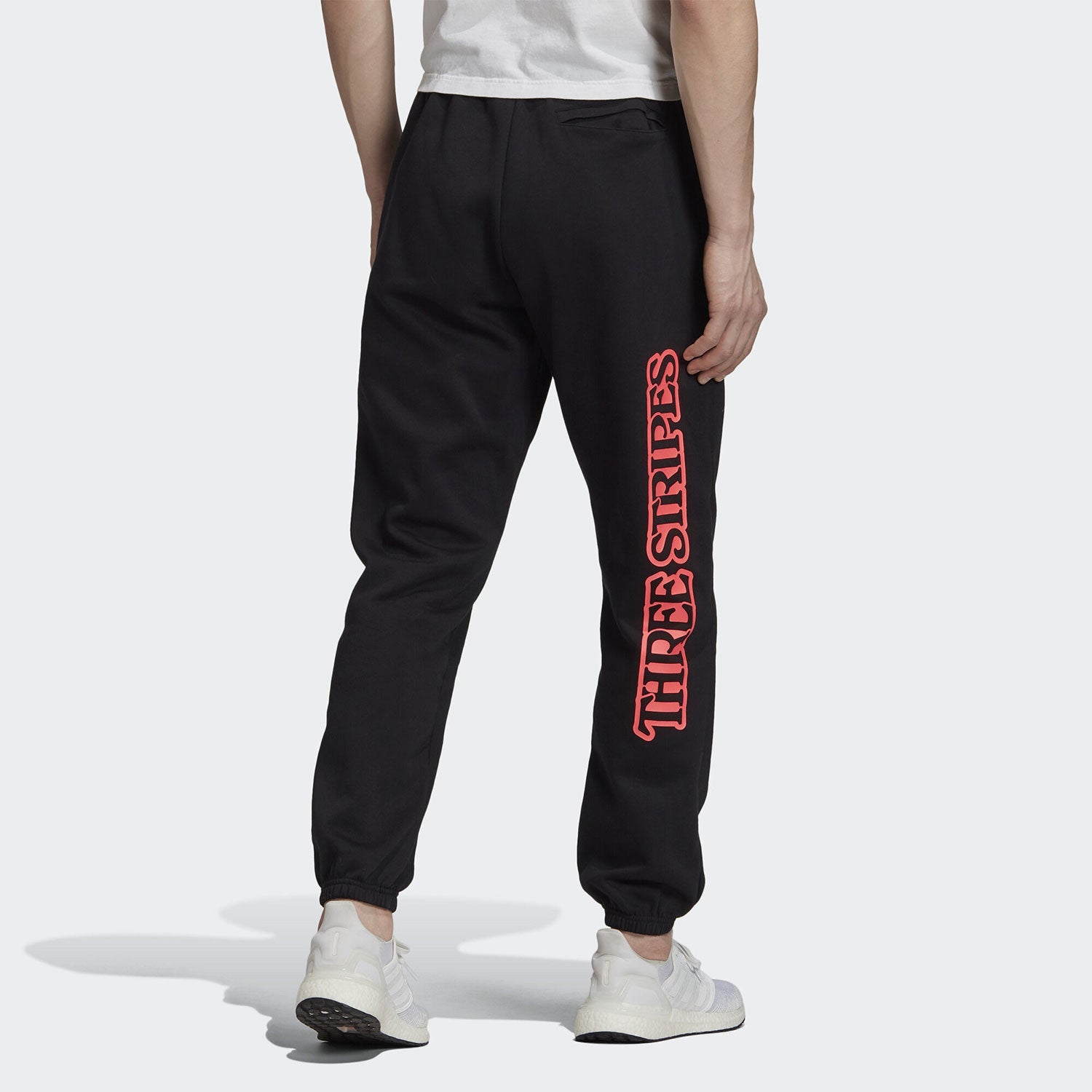 adidas 3-Stripes Graphic logo Printing Casual Bundle Feet Sports Pants Black FR6603