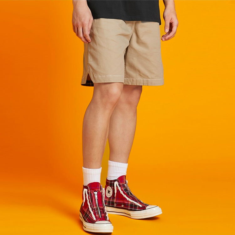 Converse Plaid Short Asia Sizing 'Khaki' 10020977-A02