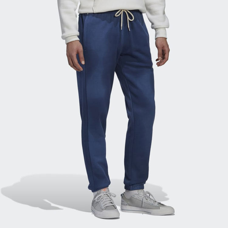Men's adidas FW22 Logo Printing Solid Color Bundle Feet Sports Pants/Trousers/Joggers Blue HL9279