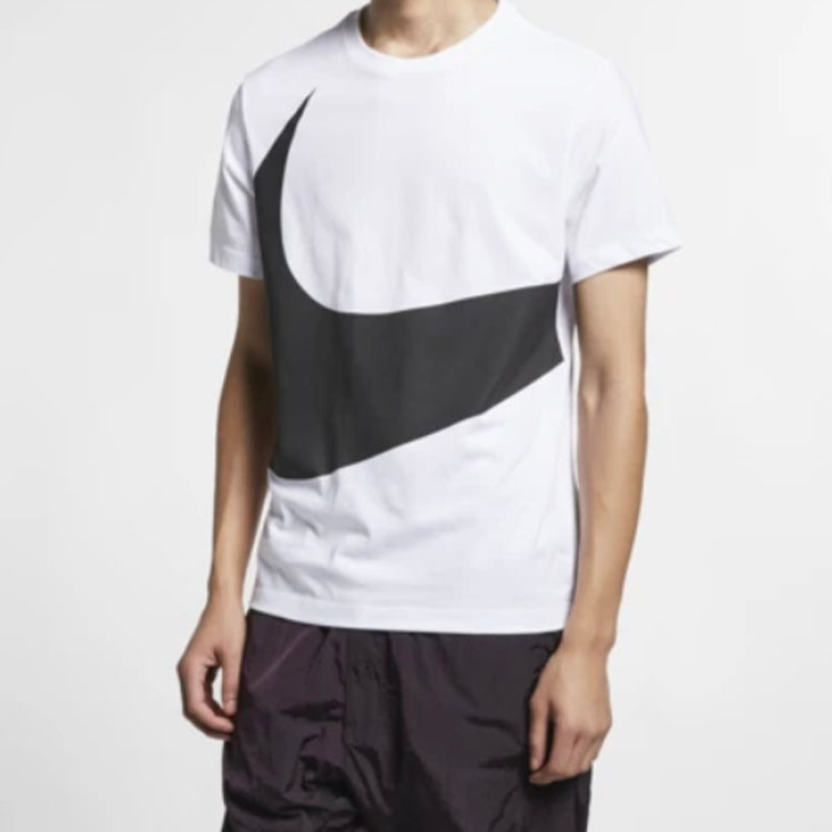 Nike Sportswear Big Swoosh Tee Large Casual Sports Short Sleeve White AR5192-103