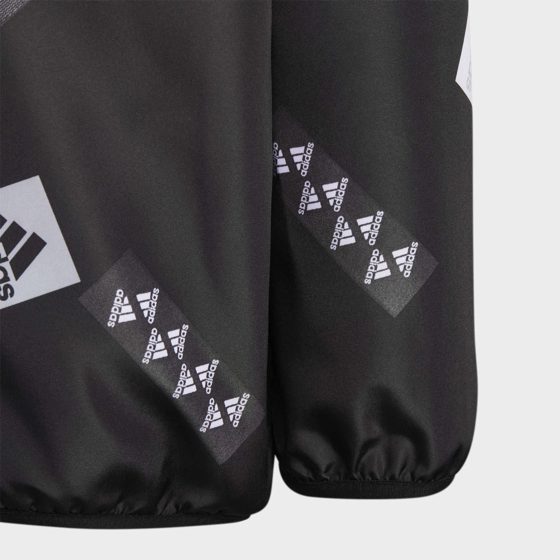 (PS) adidas Logo Hooded Jacket 'Black White' HM5272
