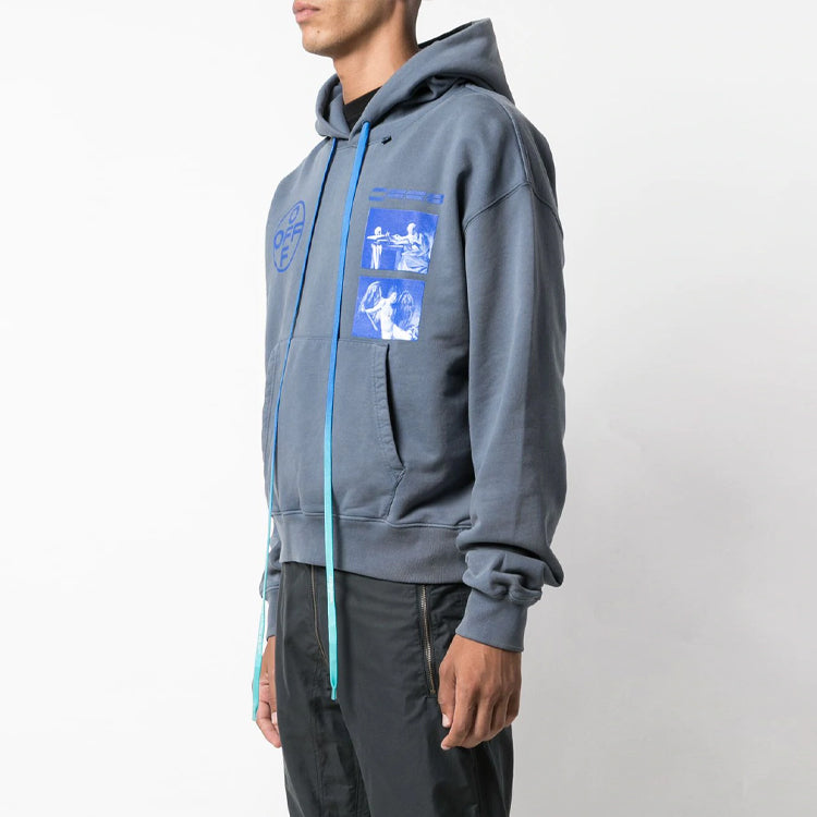 Men's Off-White Painting Drawstring Blue OMBB037F19E300093830