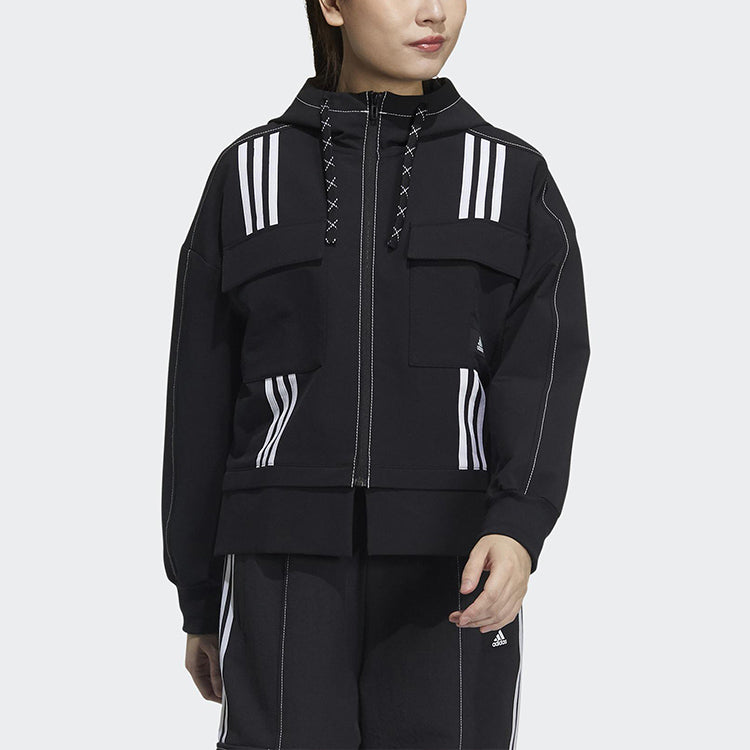 (WMNS) adidas Str Jkt Diy Athleisure Casual Sports Hooded Jacket Black GP0628