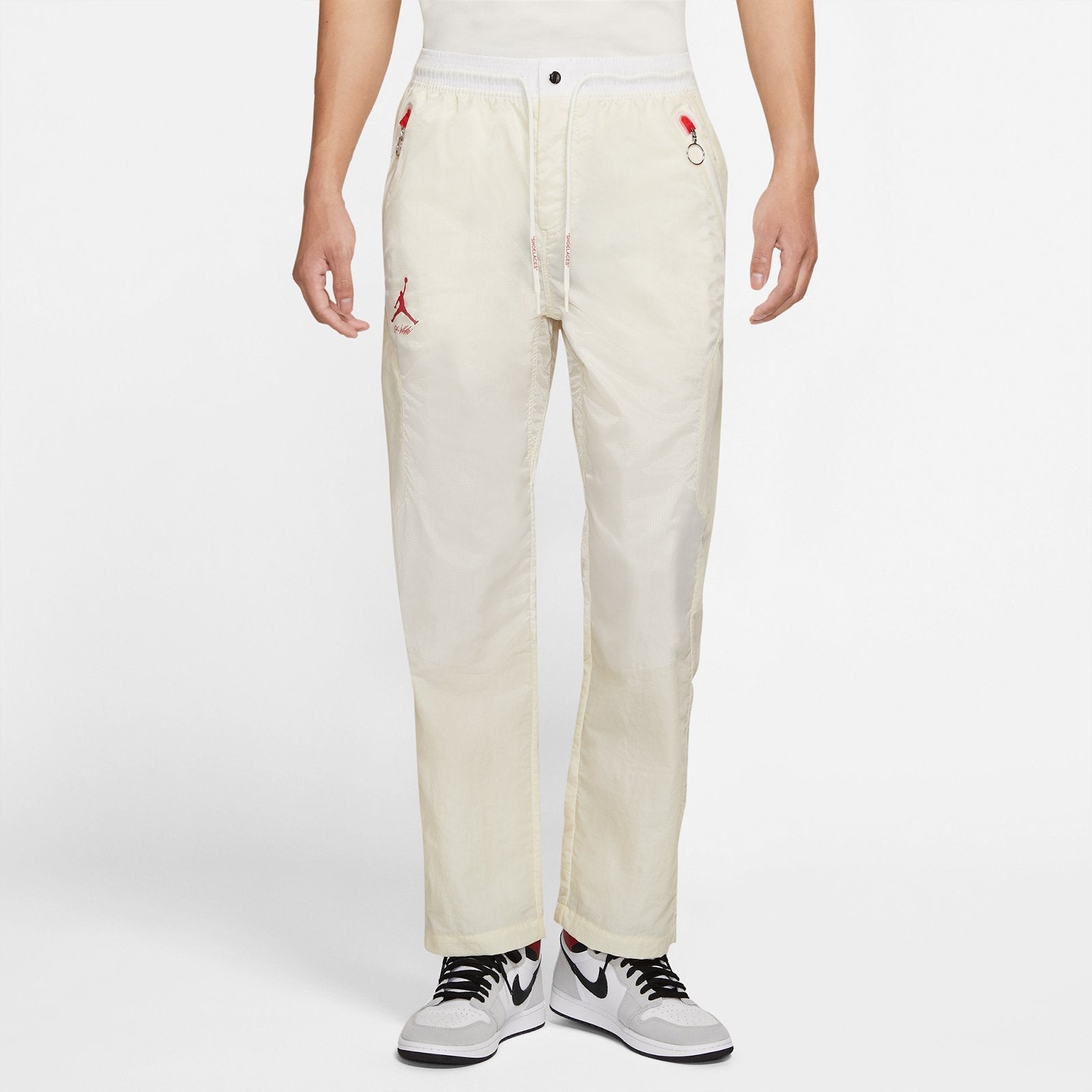 Air Jordan x Off-White Logo Printing Sports Long Pants 'Cream White' DB4250-233