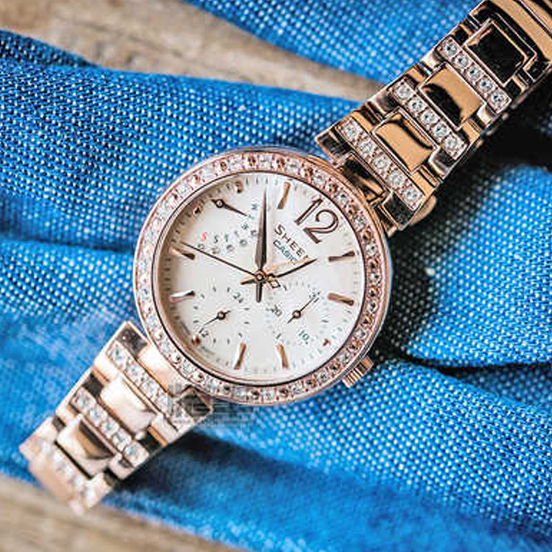 CASIO SHEENSeries es Rose-Golden Rose Gold Analog SHE-3043PG-9A