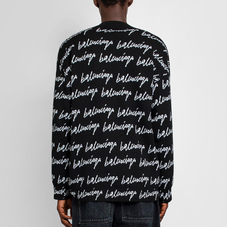 Balenciaga All Over Logo Jumper 'Black' 625984T31841070