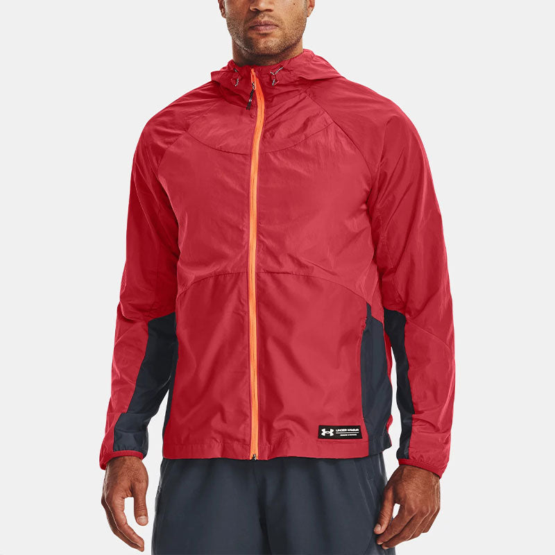 Under Armour Rush Woven Full Zip Jacket 'Coral Red' 1377181-638