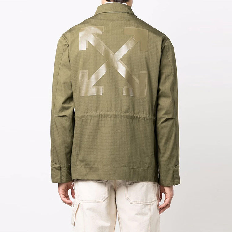 Off-White FW21 Arrow Pattern Jacket Version Green OMEL021F21FAB0025555